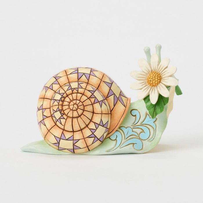 Snail with Daisy Flower Fig