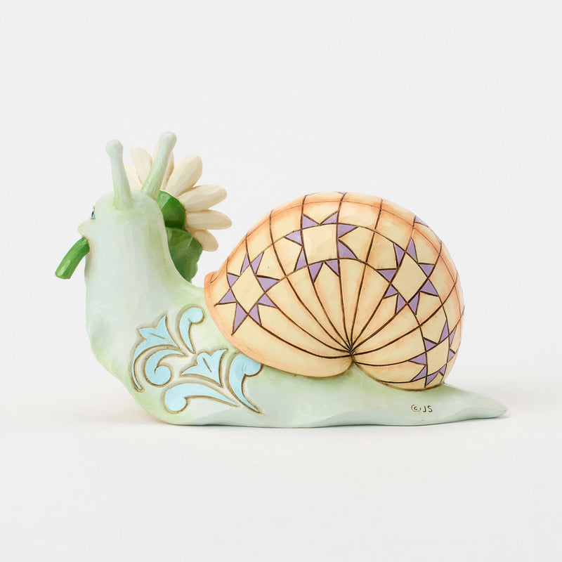 Snail with Daisy Flower Fig