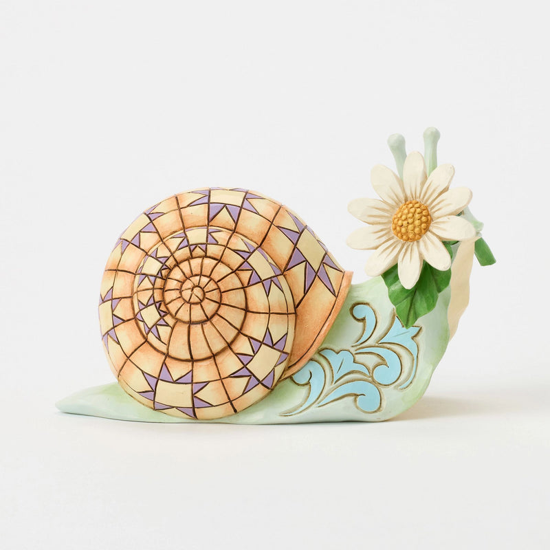 Snail with Daisy Flower Fig