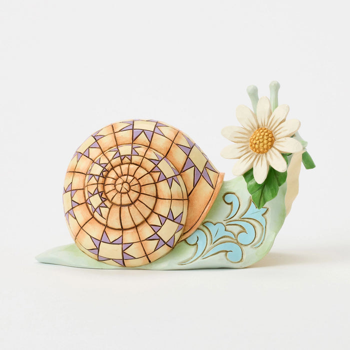 Snail with Daisy Flower Fig