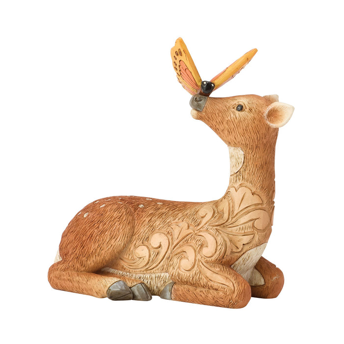 Deer with Butterfly Figurine