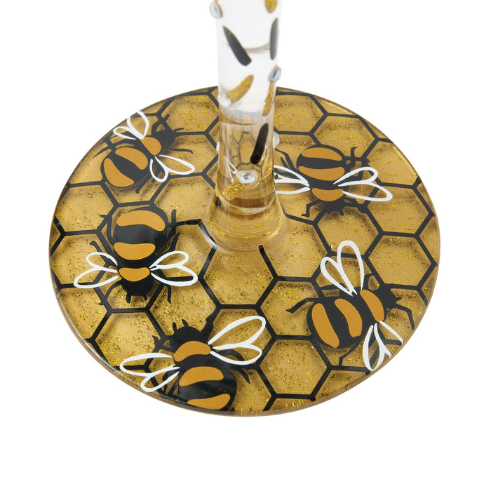 Queen Bee Wine Glass