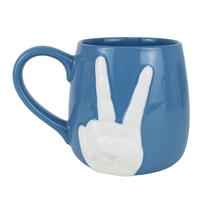 Peace Sculpted Hand Mug