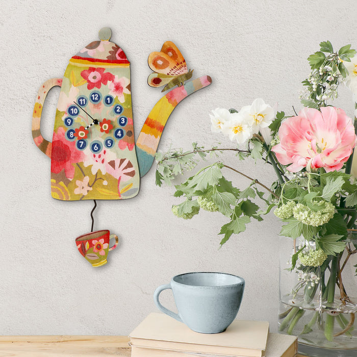 Cup of Time Wood Wall Clock