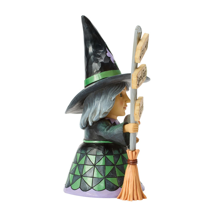 Good Witch Next to Broom Sign