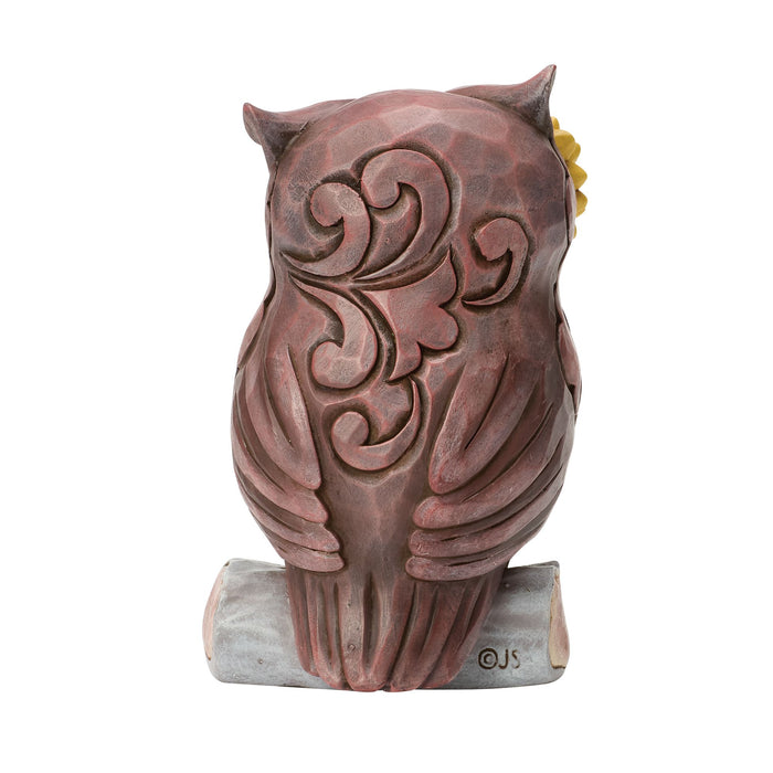 Owl on Log Mini Figurine