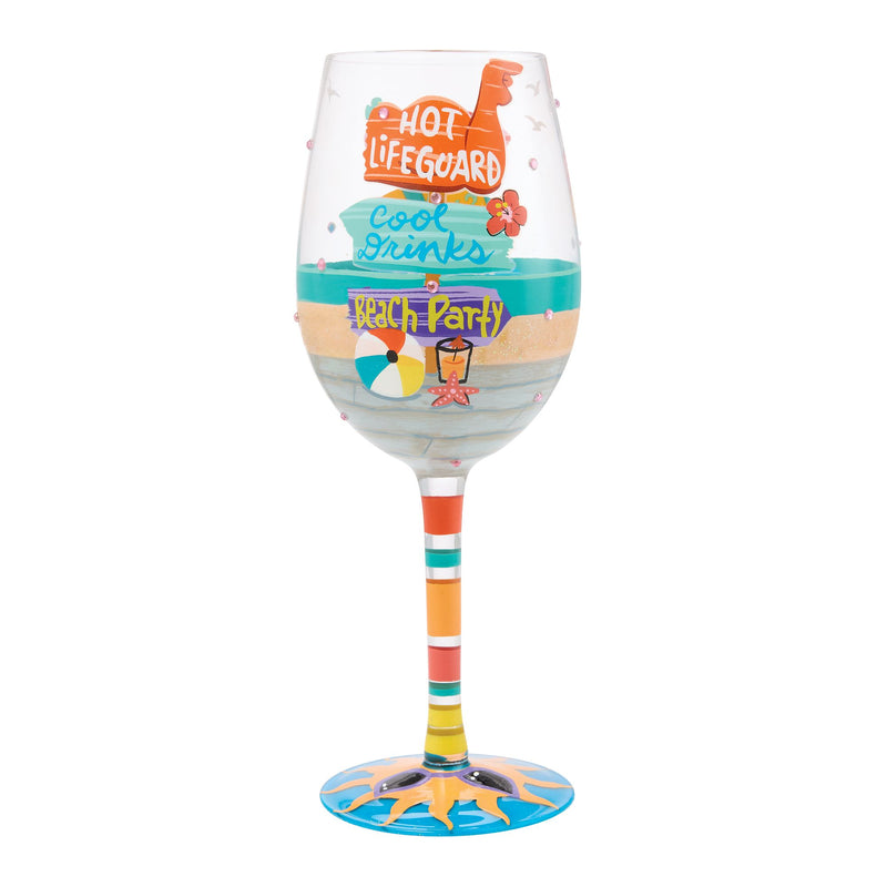 Beach Boardwalk Wine Glass