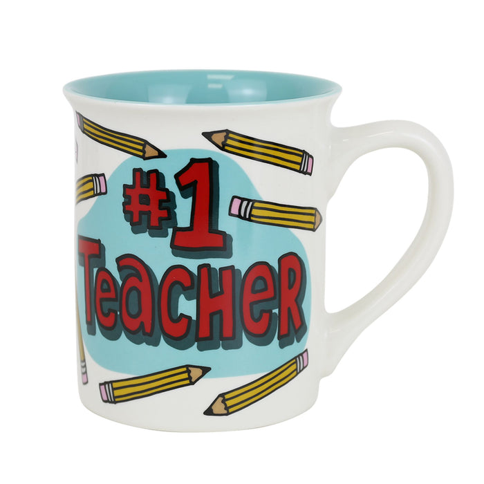 #1 Teacher Greeting Card Mug