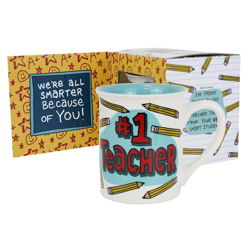 #1 Teacher Greeting Card Mug