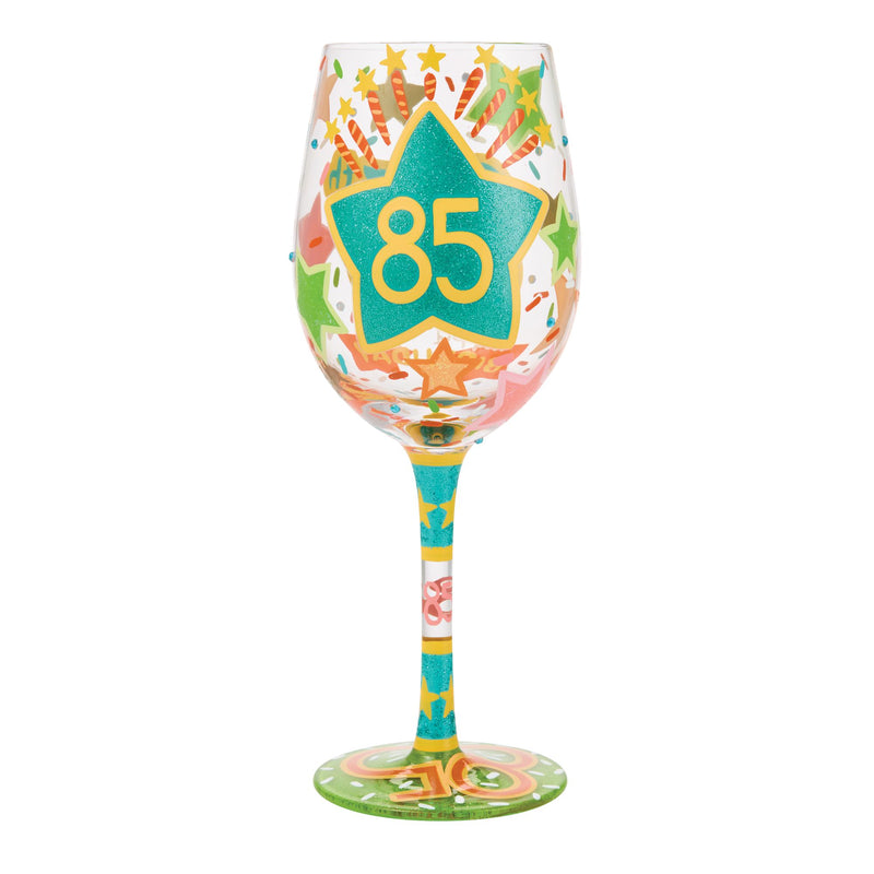 Happy 85th Birthday Wine Glass