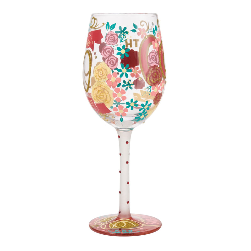 Happy 90th Birthday Wine Glass