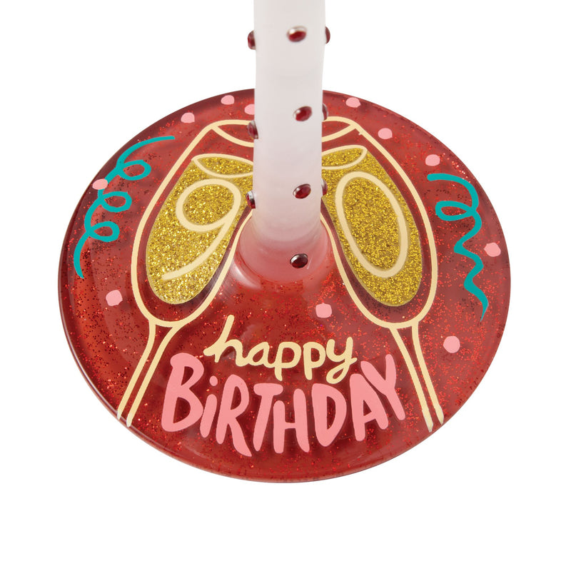 Happy 90th Birthday Wine Glass