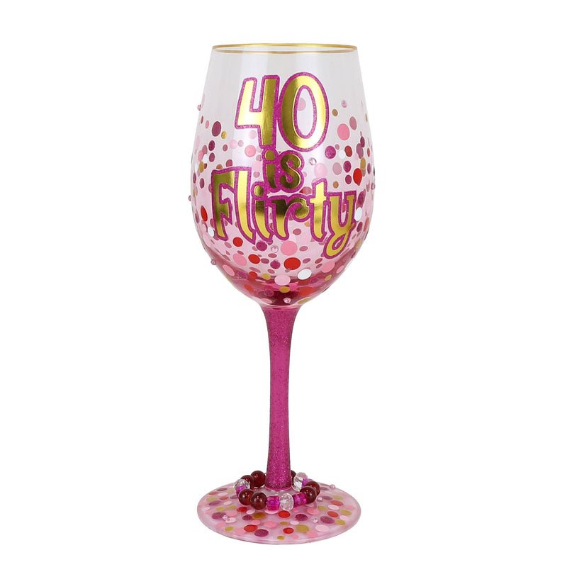 40 Is Flirty Wine Glass