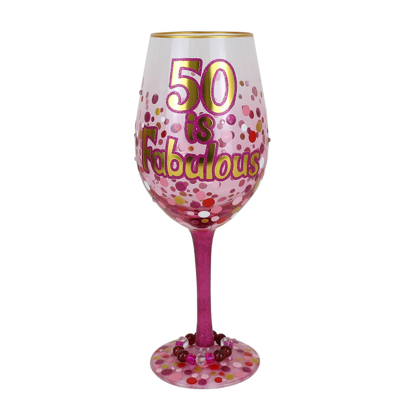 50 Is Fabulous Wine Glass