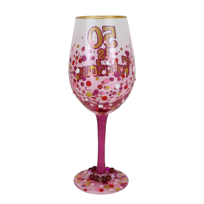 50 Is Fabulous Wine Glass