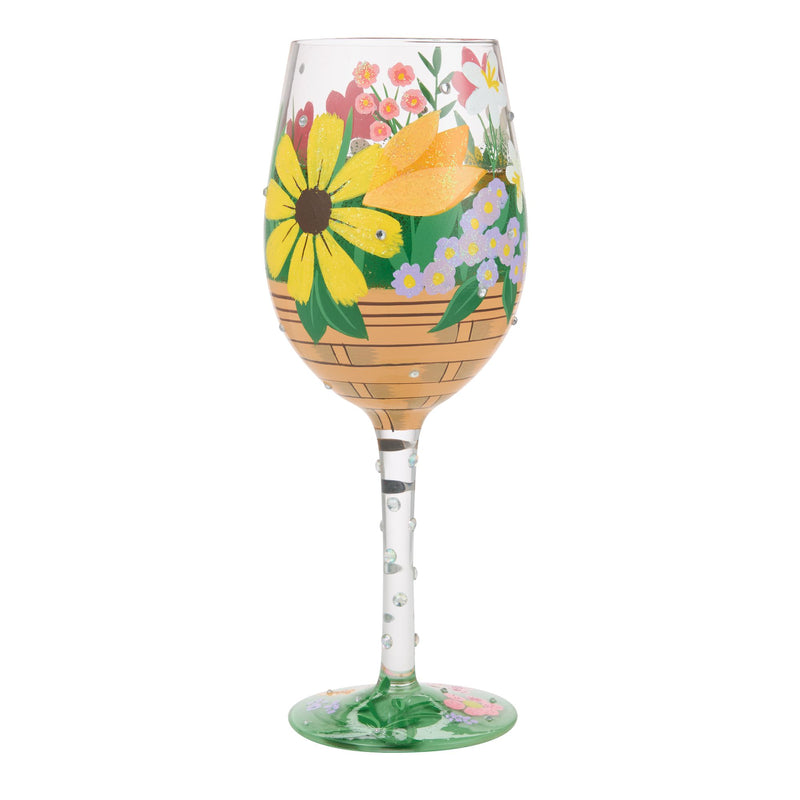 Basket Bouquet Wine Glass