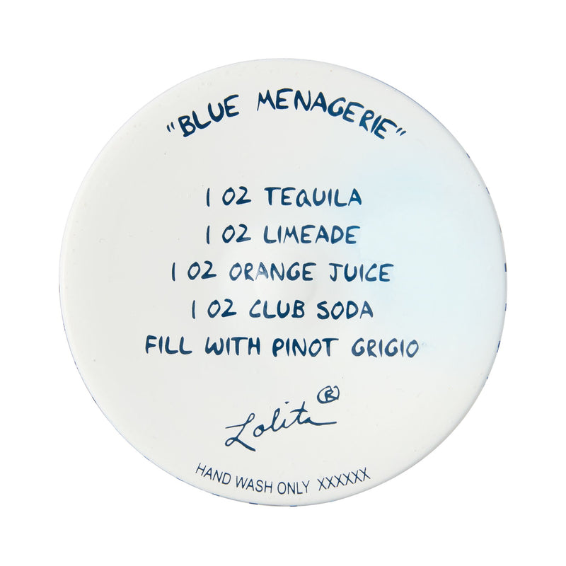 Blue Menagerie Wine Glass