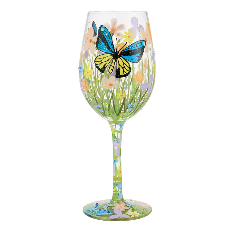 Bloom Wildly Wine Glass