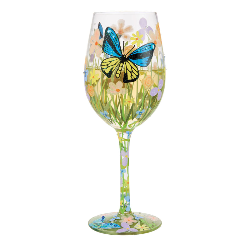 Bloom Wildly Wine Glass