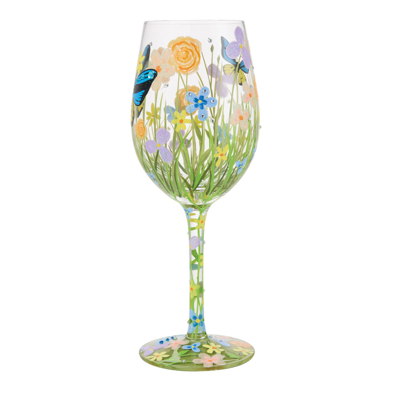 Bloom Wildly Wine Glass