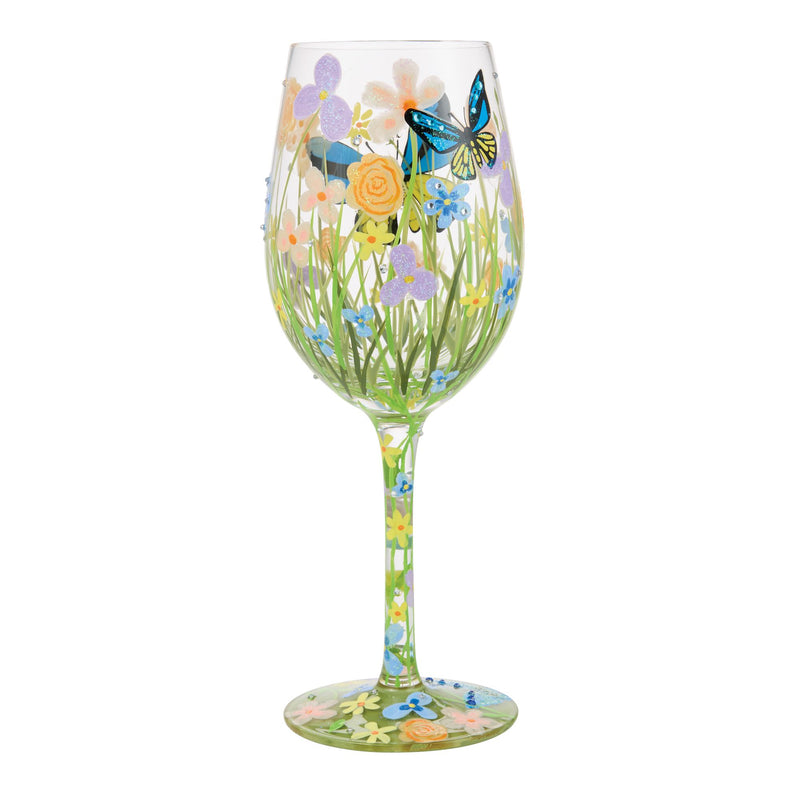 Bloom Wildly Wine Glass