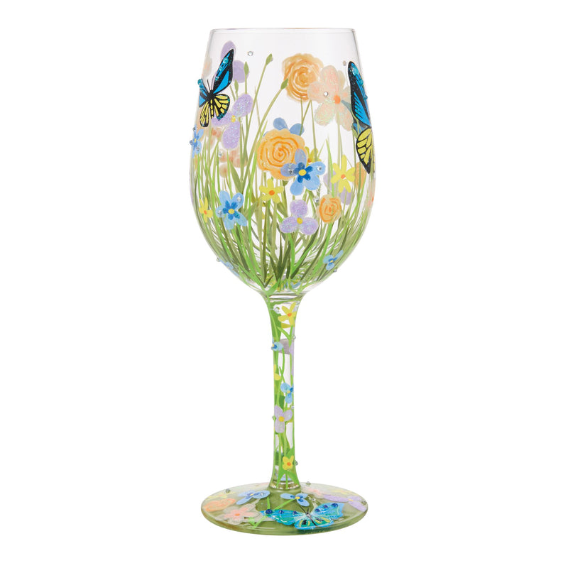 Bloom Wildly Wine Glass