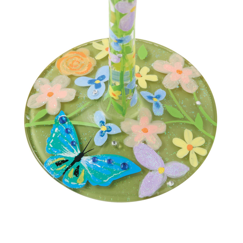 Bloom Wildly Wine Glass