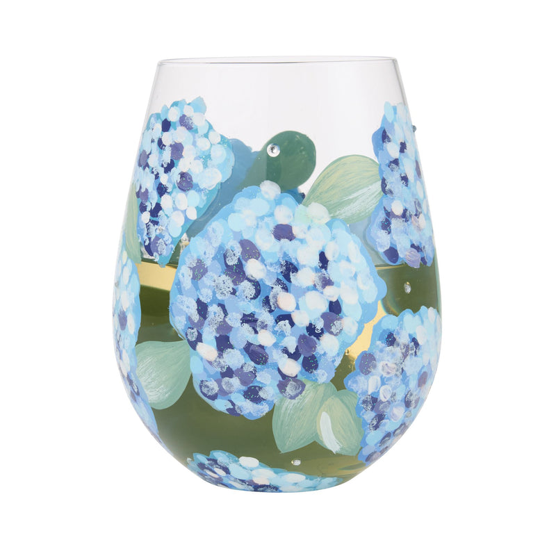 Hydrangea Stemless Wine Glass