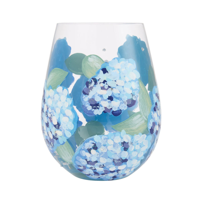 Hydrangea Stemless Wine Glass