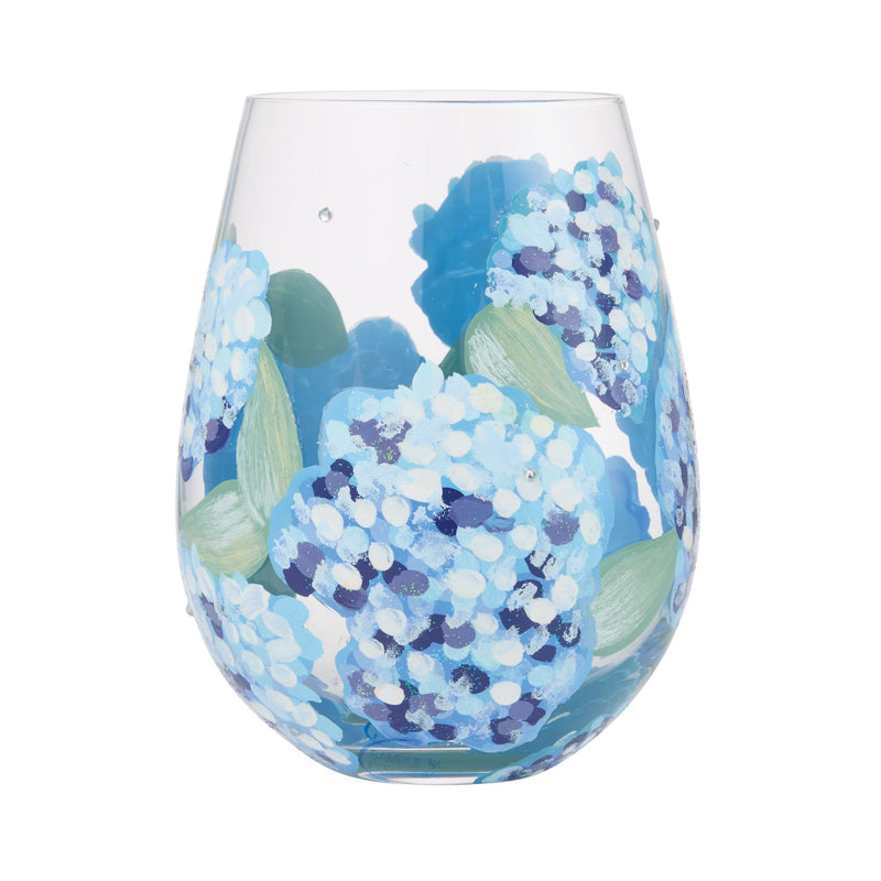 Hydrangea Stemless Wine Glass