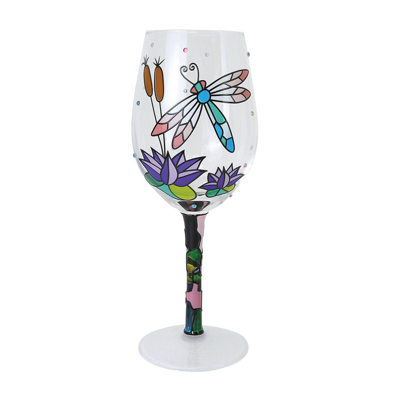 Dragonfly Gems Wine Glass