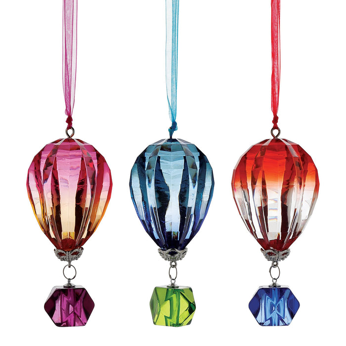 Hot Air Balloon Orn, 3 Asst