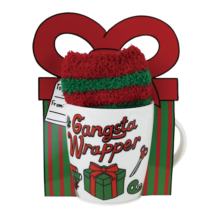 Gangsta Wrapper Mug with Sock