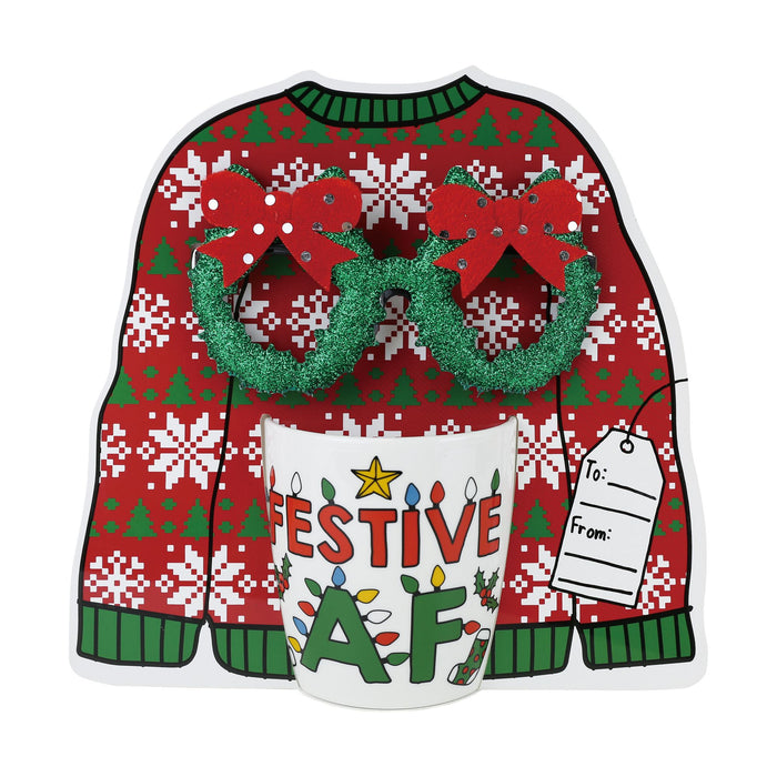 Festive AF Mug with Glasses