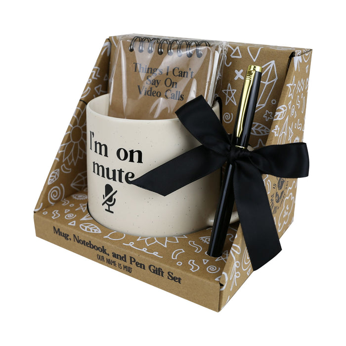 Mute Mug Notepad Pen Set