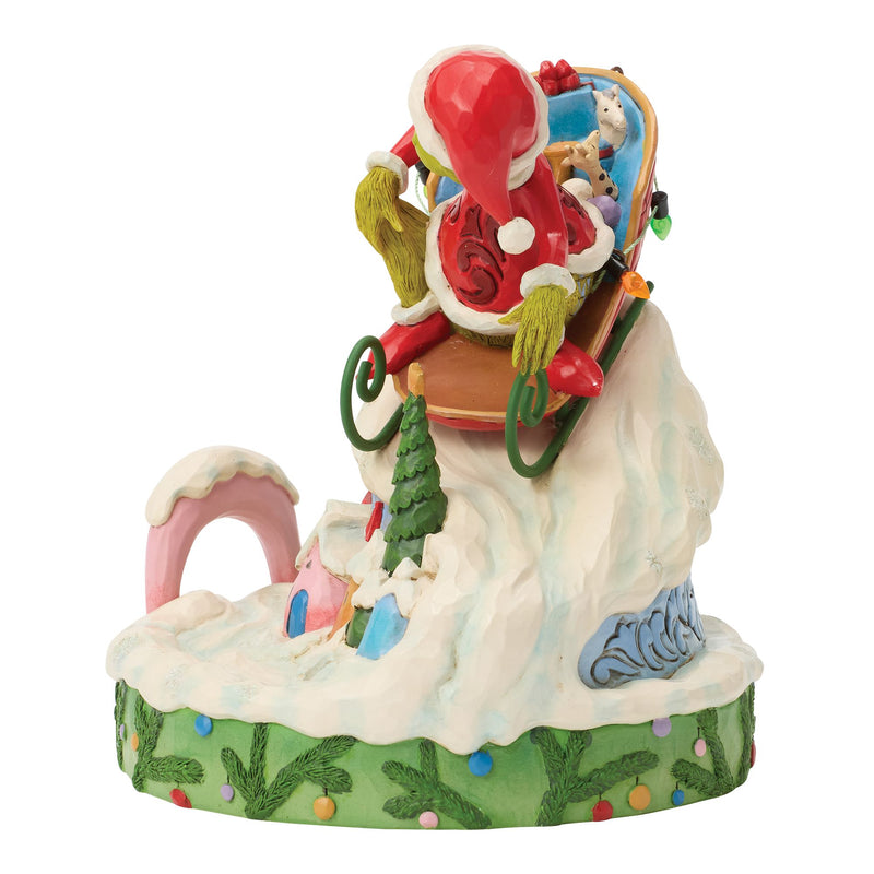 Grinch on Small Sled Figurine