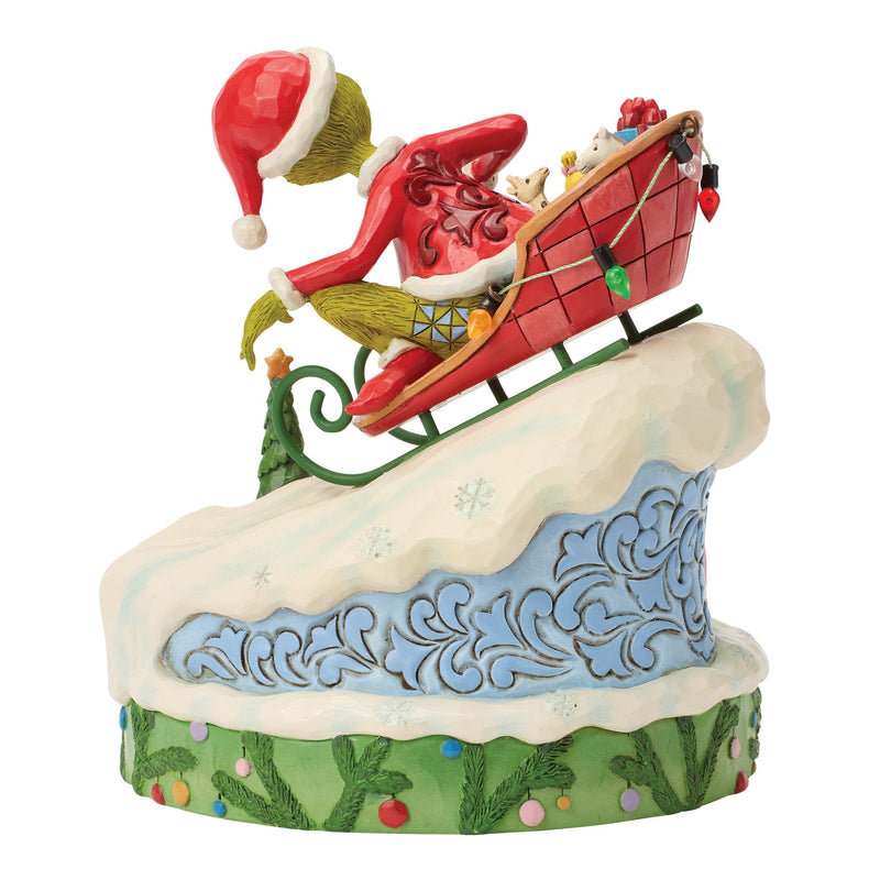 Grinch on Small Sled Figurine
