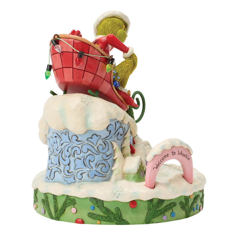 Grinch on Small Sled Figurine