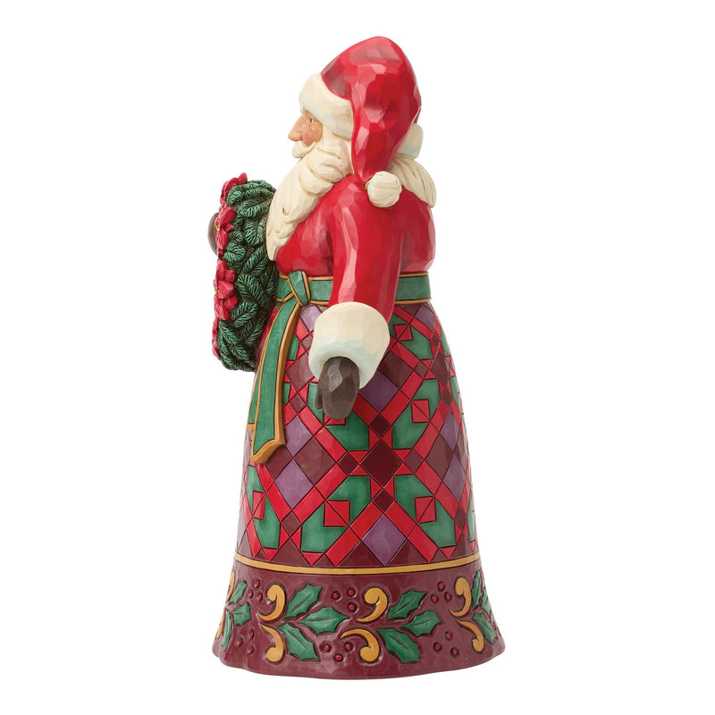 Santa w/ Wreath and Poinsettia
