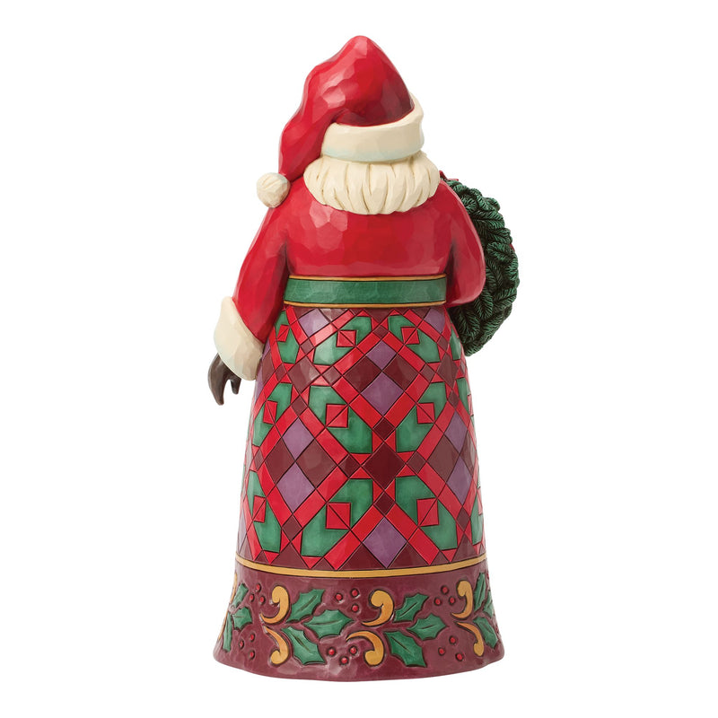 Santa w/ Wreath and Poinsettia