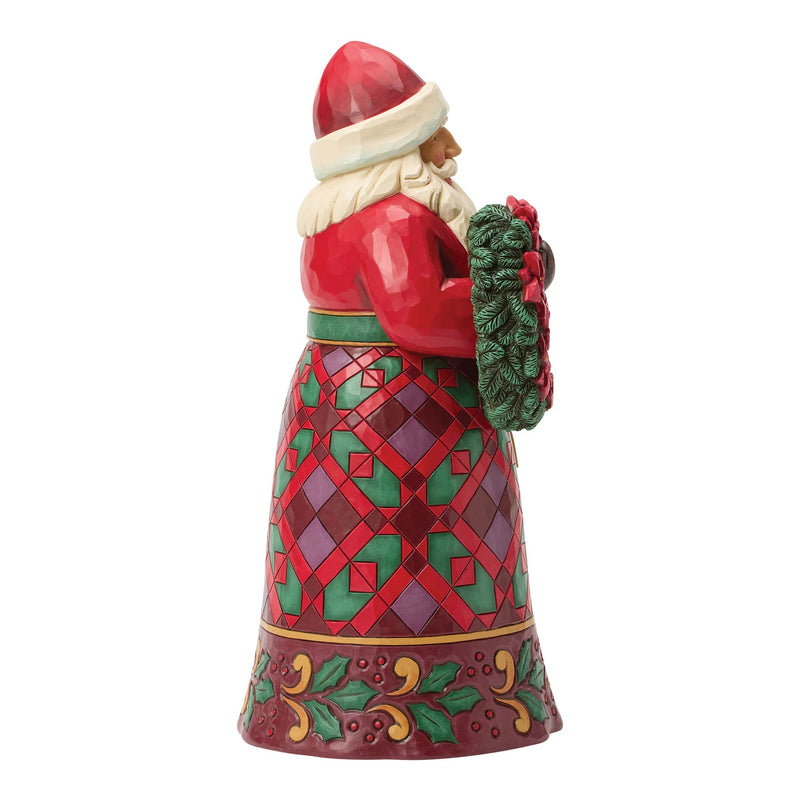 Santa w/ Wreath and Poinsettia