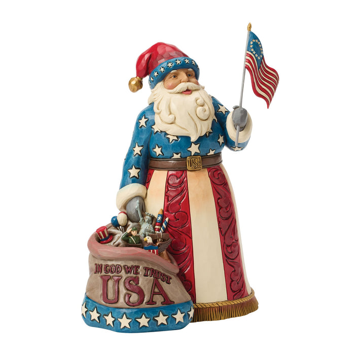 Patriotic Santa w/ Flag Fig