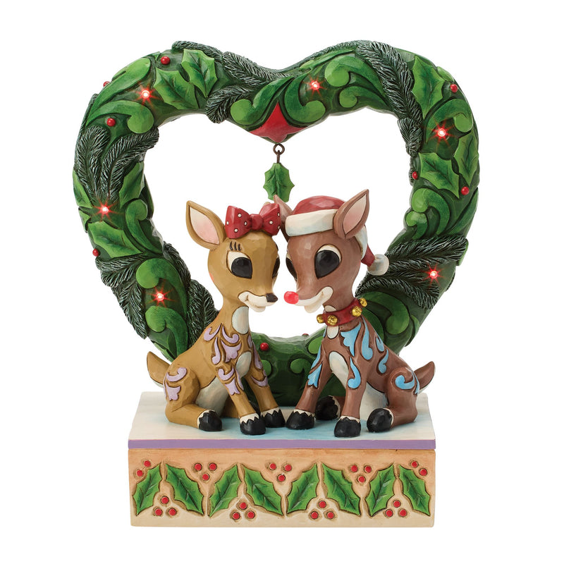 Rudolph &Clarice Heart Wreathe
