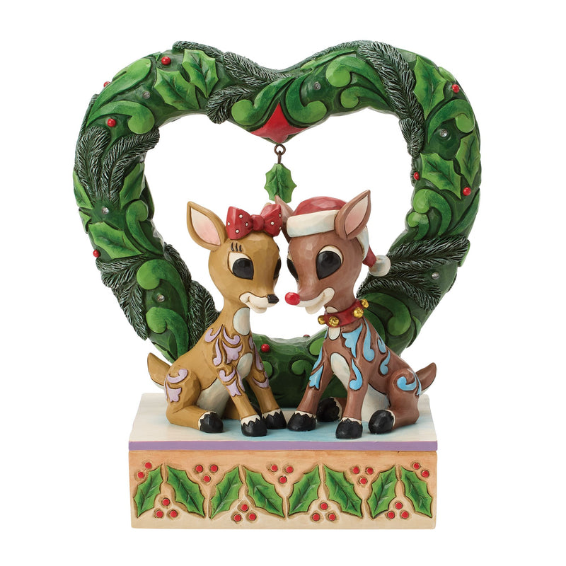 Rudolph &Clarice Heart Wreathe