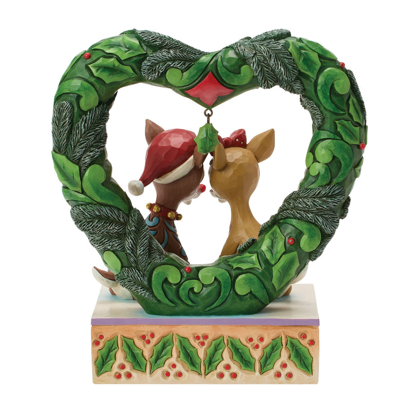 Rudolph &Clarice Heart Wreathe