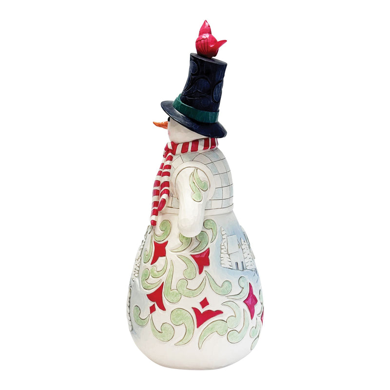 Snowman LED Candle Statue