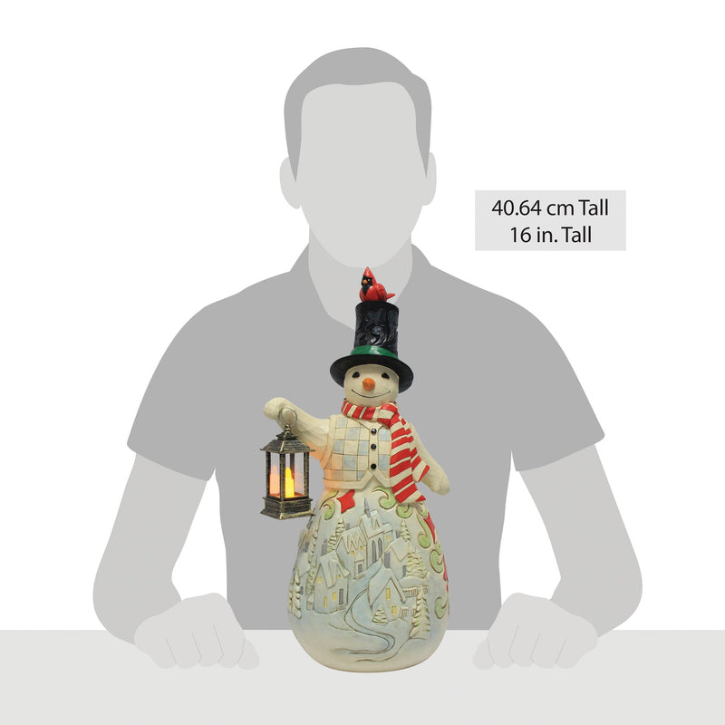Snowman LED Candle Statue