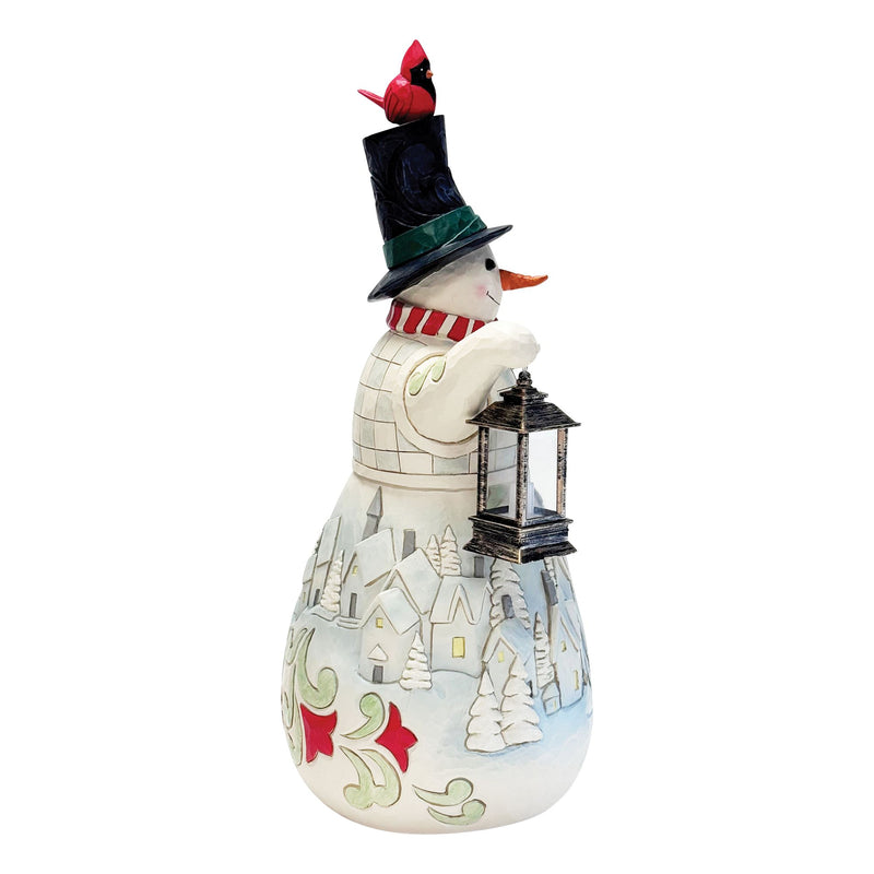 Snowman LED Candle Statue