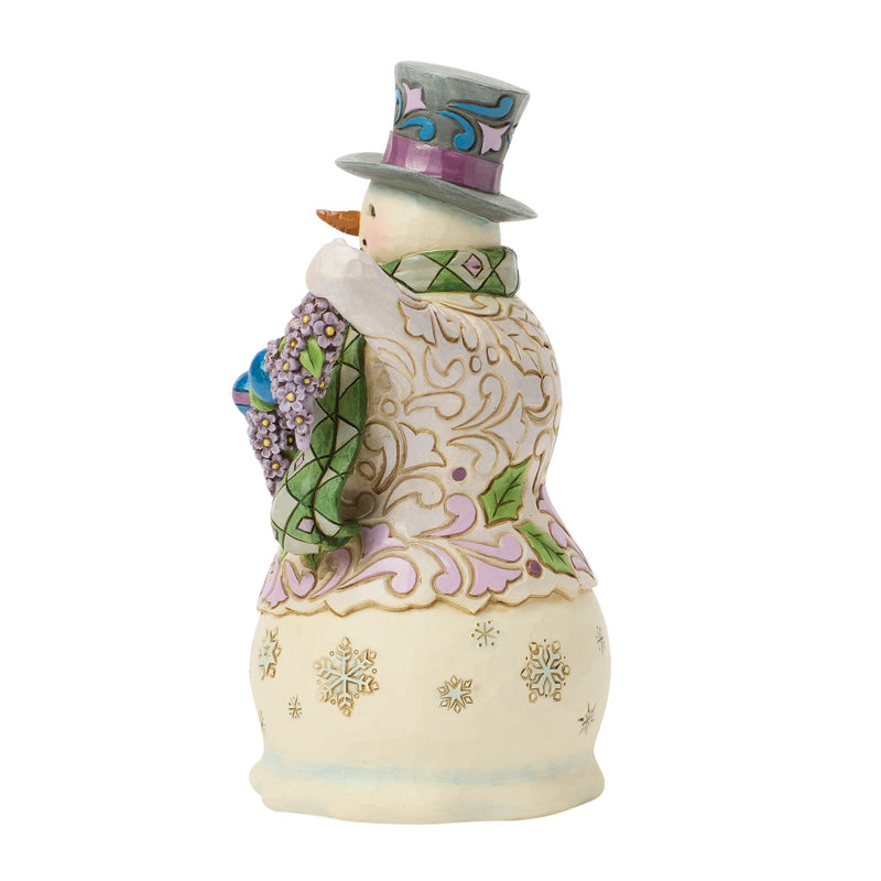 Purple Snowman Figurine