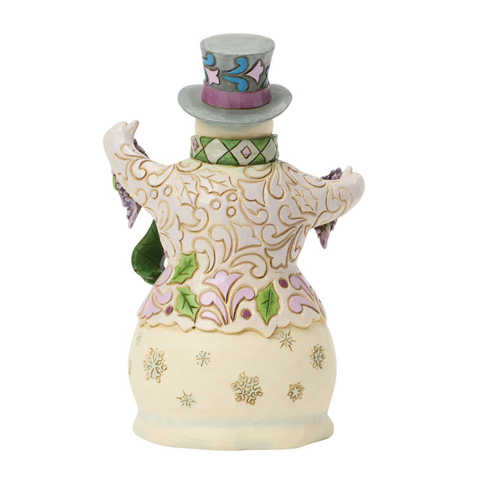 Purple Snowman Figurine